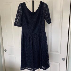 Jessica Simpson Navy Blue mid-sleeve lace dress, Size 6